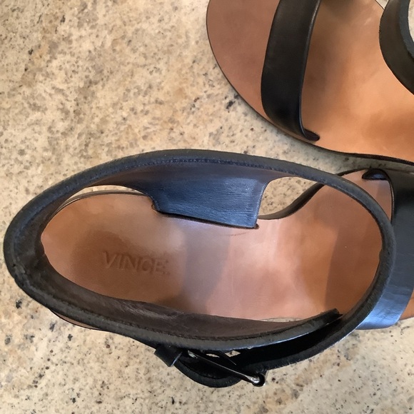 Vince Black Leather Heels Size 10 “Nicole” - Picture 6 of 10